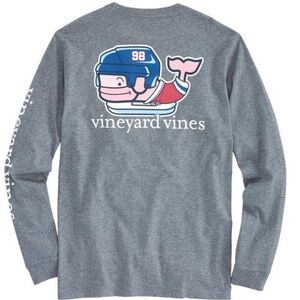 VINEYARD VINES Football “98” Whale Graphic Long Sleeve Tee